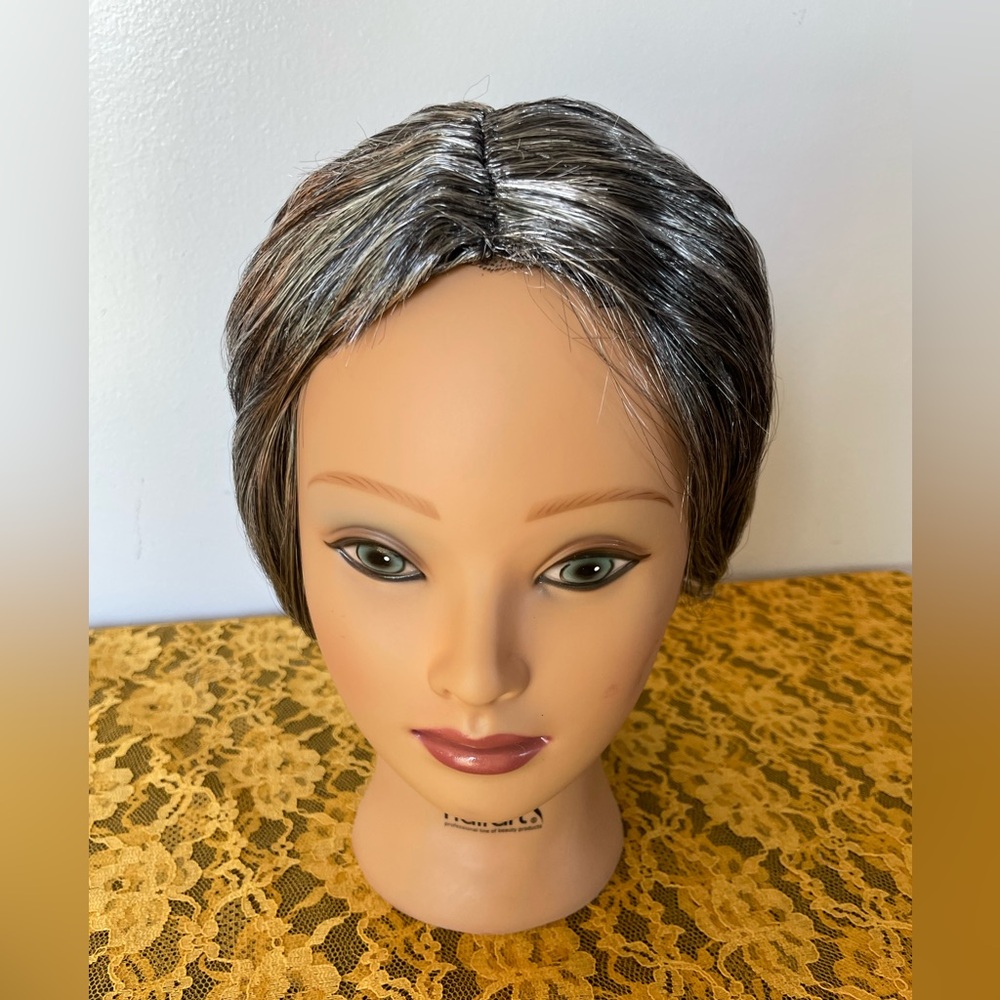 New In Bag Charcoal Granny Bun Wig